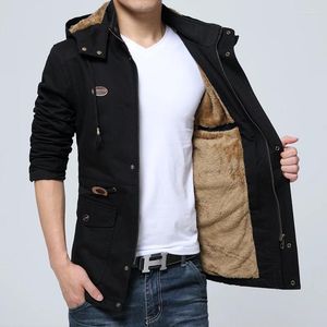 Jaquetas masculinas homens inverno grosso lã de pelúcia negócios blusão longo casaco de algodão moda outono jaqueta masculina roupas