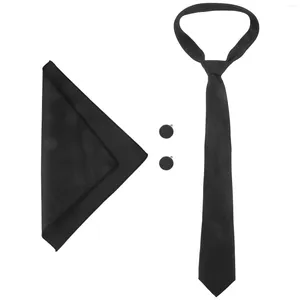 Bow Ties 1 Set Erkek Kravat Erkekler Hankerchief Kufflinks Parti için resmi dekoratif kravat