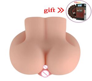 Big Ass Male Masturbator Cup Mini Entity Silicone Male Mold Double Hole Yin Adult Sex Toys Realistic Vagina Anal Doll Pussy Y191018336078