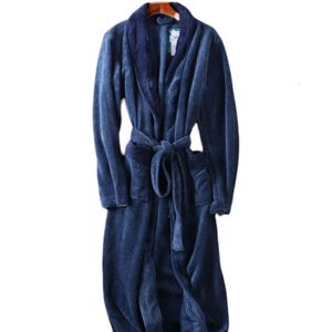 Мужские халаты, ночные рубашки для мужчин, халаты из кораллового флиса, очень длинное утепленное платье для сна, большие размеры S-XXL 231211