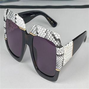 Mode Damen Designer-Sonnenbrille quadratischer Schlangenhautrahmen Top-Qualität beliebt großzügiger eleganter Stil 0484 UV400-Schutz gla302C
