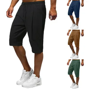 Shorts Shorts Summer Short Pant Casual e alla moda Colore Solido Patchwork Cotton Men Compression