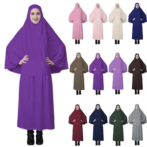 Ubranie etniczne Ramadan Muzułmańska odzież 2 -częściowy zestaw Khimar Abaya Long Hijab Squirt Full Cover Islam Ubrania Burka Niqab szat