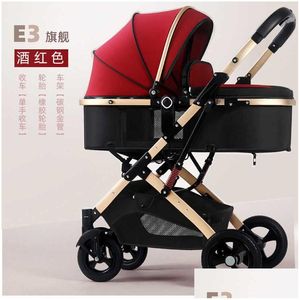 Strollers# High-View Strollers Can Sit On Reclining Light Folding Two-Way Shock-Absorbing Born Baby L230625 Drop Delivery Kids Matern Ot20S Q240429