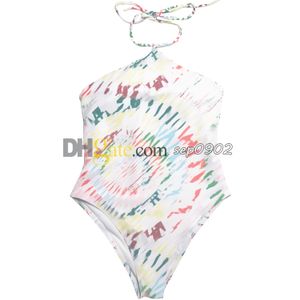 Sexy halter roupa de banho feminina letras impressão maiô cintura alta beach wear primavera quente terno de natação