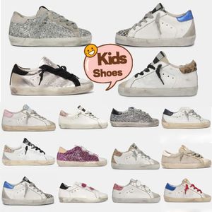 Luxo Super Star Kid Baby Sapatilhas Dirtys Plataforma Sola Sapatos Meninos Meninas Sapato Casual Itália Dupla Altura Icônica Infants Goldens Clássico Branco Do-Velho Estilo Sujo