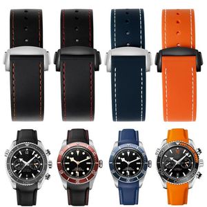 Assista Bandas Curva End Silicone Watchband para OMG Speedmaster Homens Esporte Pulseira À Prova D 'Água 20mm 22mm Com Fivela Dobrável Borracha S193E