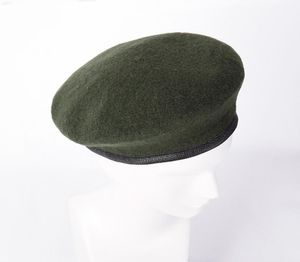 New British Army Beret Hat Type Officers Wool Mens Ladies Sailor Dance Beret Hat Cap Lined Leather Band5080547