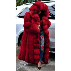 ファッションロング冬のフェイクファーコートゆるい厚い暖かいプラスサイズの人工毛皮ジャケットフルスリーブアウターコートlujacket