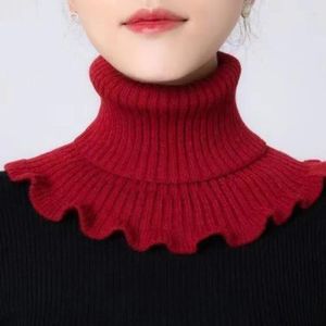 Lenços outono e inverno lenço de pescoço para mulheres para proteger vértebra cervical quente conjunto decorativo camisola de malha gola alta