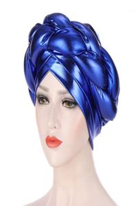 Beanieskull Caps 2021 Braid Turbans for Women Headscarf Ready to Wear Arab Head Wraps African Chemo Wrap16495984