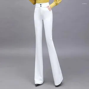 Kvinnors byxor 2023 Black Pant Spring and Summer High-midja drapera Micro-Flare Slim Fashionable White Wide Ben