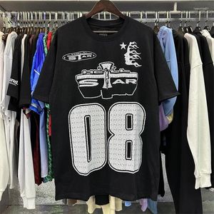 Magliette da uomo Crack Print Hellstar T-shirt Uomo Donna Alta qualità 08 Hell Star Camicia Hip-Hop Top Tee