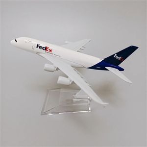 Modelo de aeronave 16cm liga metálica Air Fedex Express Airbus 380 A380 Airlines Avião Modelo 1 400 Escala Diecast Air Plane Modelo Diecast Aircraft 231208