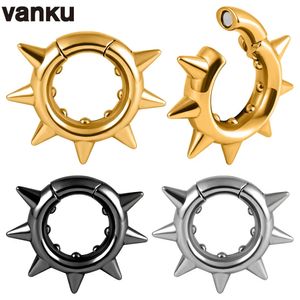 Other Fashion Accessories Vanku 2PC Simple Fashion Pendant Stainless Steel Plugs Ear Weight Gauges Tunnels Piercing Expander Stretchers Body Jewelry 231208