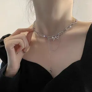 Pendant Necklaces Europe And The United States Temperament Butterfly Necklace Female High-level Fashion Collarbone Chain Goddess Day Gift