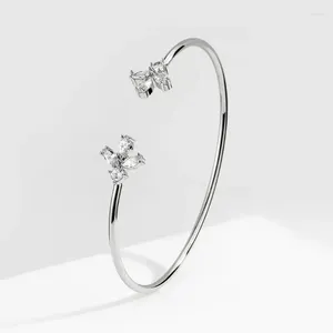 Bangle UILZ 2023 Korean Exquisite Simple Leaf Open Bracelets For Women Elegant Fashion Butterfly Sweet Party Jewelry