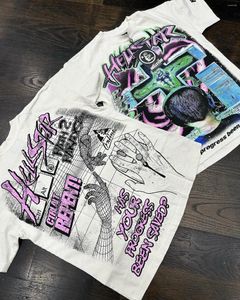 Мужские футболки HELLSTAR Y2K Рубашка Мужская хип-хоп онлайн с графическим принтом Негабаритная хлопковая футболка с круглым вырезом Готические топы с короткими рукавами