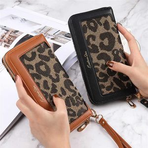 Wallet Damen Long Leopard Print Fashion Classic Reißverschluss großer Kapazität Multifunktion Multi-Card-Position Handtasche Frauen 230284c