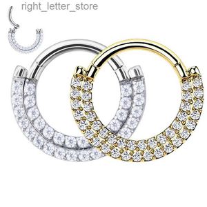 Stud G23 Titanium Ear Cartilage Earring Earlobe Piercing Two Rows CZ Zircon Paved Nose Rings Hoops Labret Lip Clicke Ring Jewellery YQ231211