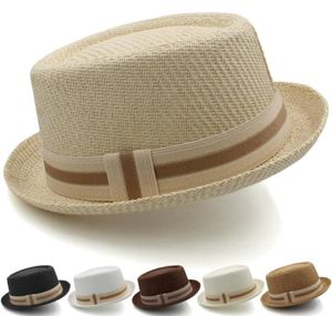 Cappelli a tesa larga Uomo Donna Classico Paglia Pork Pie Fedora Cappelli da sole Cappellini Trilby Estate Paglietta Spiaggia Viaggi all'aperto Taglia US 7 17415774