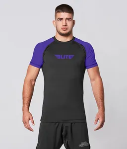 Kadın Mayo Erkekler Kısa Kollu Jiu Jitsu Bjj Rash Guard T Shirt Mma Rashguard Boks Muay Thai Kickboksgym Dövüş Eğitimi