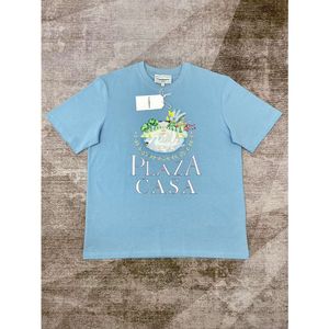 Casablanca Estate Swan Lake Print Camisetas casuais gola redonda pulôver camisetas brancas de manga curta Casablanc Polos Tops