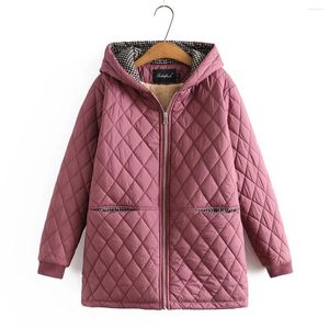 Damen-Trenchcoats, Damenbekleidung, Parka, Übergröße, Winter, mittleres Alter, wattierte Jacke, Kapuze, Kontrastfarbe, dickes Samtfutter, warmer Mantel