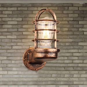 Wall Lamp Retro Industrial Style Simple American Bar Cafe Aisle Balcony Warehouse Garage Staircase With Glass Cover