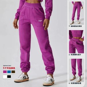 Active Pants Yoga Plus Fleece Winter Warm Wool Tracksuit Fall Women Casual Leggings Löst rakt ben