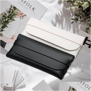 Sonnenbrillenetuis Mode Frauen Fall Tragbare Pu-Leder Brillentasche PVC Handgefertigte Sonnenbrillenbox Weiß und Schwarz Drop Delivery Access Dhffv