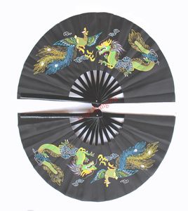 مراوح Bamboo Tai Chi اليمنى واليسرى Double Fan Dragon و Phoenix Fan One Par7027702