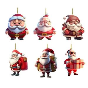 2023 Acrylic Plane Santa Claus Pendant Christmas Tree Decoration Christmas Home Decorations Pendant JJ 12.11