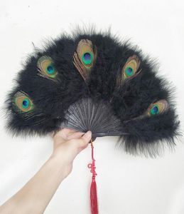 Party Favor 2sts Lot Ostrich Feather Folding Dancing Hand Fans Wedding Marriage Day Po Prop Bride Bridesmaid Gifts67303459865644