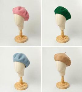 ベレー帽の幼児ヴィンテージベレット調整可能な秋の女の赤ちゃんキッズキャップヘアペインター冬のアクセサリー36415249075のためのかわいいウール帽子