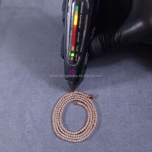 Passen Sie Luxus-Hip-Hop-Schmuck zu günstigen Preisen an. 3 mm 4 mm Tenniskette mit Gra-Zertifikat, 925er Silber, Diamant-VVS-Moissanit-Halskette