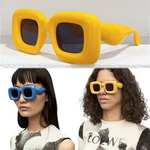 Acetate inflatable rectangular sunglasses Nylon expansion beach UVB protection eyeglasses Club disco Thick women men designer glas320h