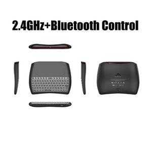 D8 Pro English Leghing Backlit Air Mouse Mini Keyboard مع الإضاءة الخلفية اللمسة بالإضافة إلى I8 Bluetooth 2.4 جيجا هرتز اللاسلكي لمربع التلفزيون الذكي MXQ M8S X96 T95 X92 NEW