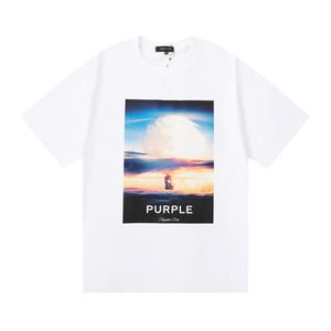 Projektantki MARBY MASE MEN Women European and American Loose Street Shirts Purple T Shirt Rozmiar S/M/L/XL KWVQ