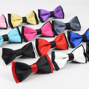 Neck Ties Classic Kid Suit Neckwear Baby Boys Girls Fashion Solid Color Adjustable BowtiE Chlidren Two Tone Pet Dog Cat Bow Tie 231208