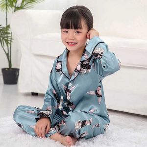 Pyjamas Baby Mädchen Kaninchen Nachtwäsche Kinder Langarm Pyjamas Tops + Hosen Set Cartoon Gedruckt Jungen Homewear OutfitsL231211