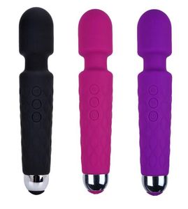 Giocattoli del sesso 20 frequenze ricaricabili forti shock av bastoni femminile sexy vibratore in silicone masturbazione massaggio stick5240247