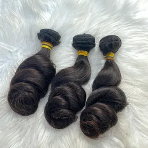 Peruvian indain kambodjansk brasiliansk naturlig svart lös våg 100% råa mänskliga hårbuntar 3 stycken 100 g/st högkvalitativa mode jungfruliga hårförlängningar