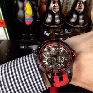 Men Watches Automatic Movement Waterproof Leather Strap Male Clock 46mm Men Wristwatches FXCALIBUR Watches266e