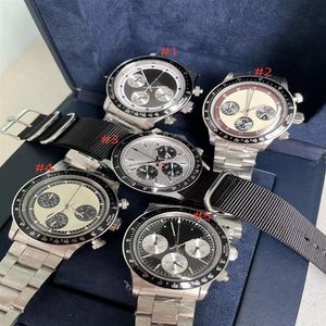 Vintage D Watch Perpetual Paul Newman VK63 Movement Quartz Stopwatch Manlig klocka Rostfritt stål Män klockor 37 mm armbandsur 181196Z
