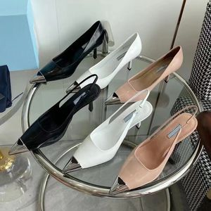 Spitze Zehen-High-Heels mit metallischen Elementen, Designer, formelle Mode, Damen, Luxus, Sommer, Hochzeit, Party, Brautjungfer, Damen, High-Heel-Sandalen, Kleidschuhe, Größe 35–42