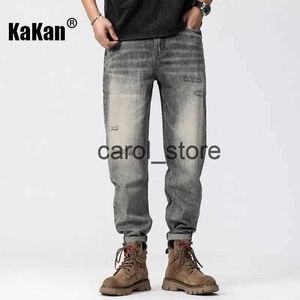 Men's Pants Kakan - European and American Spring and Summer New Vintage Jeans Men's Wear Type 0 Loose Leg Cropped Jeans K020-X7303 J231208