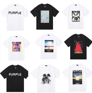 Purple Designer Men Shirt Purple Man Men Womens European and American Loose Street Shirts Purple T Shirt Rozmiar S/M/L/XL