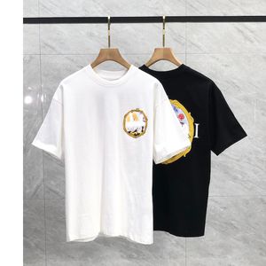 shirt Luxury European and American style trend street fashion men round neck letter printed t-shirt summer high quality loose Tees polo fashion Clothing f13