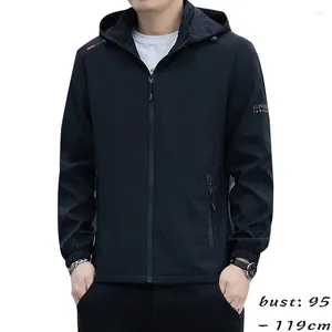 Men's Jackets High Quality Hooded Jacket For Men Plush Lining Autumn Winter 2023 Causal Outerwear Hiking Mountain Clothing Black Blue Grey
